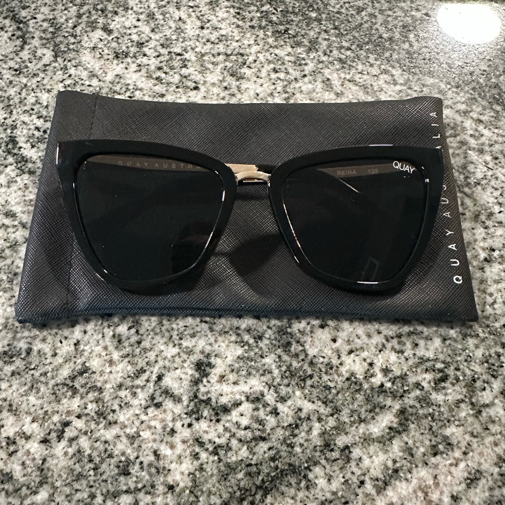 Quay Australia Black and Gold Sunglasses
